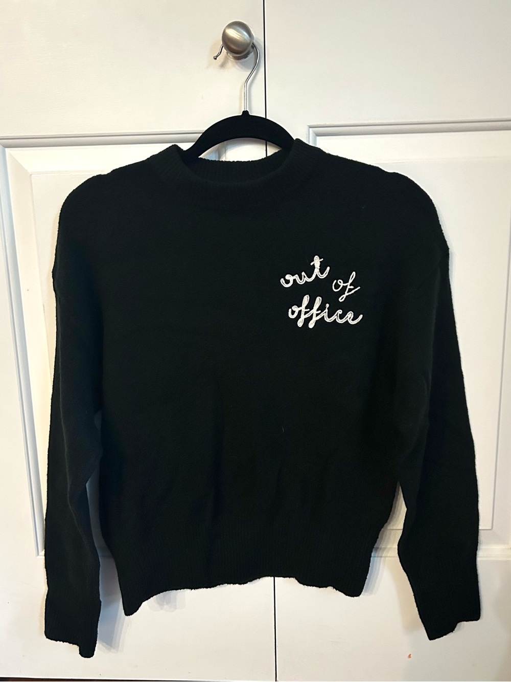 a new day Black “out of office” Crewneck Sweater